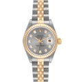 Rolex Datejust Steel Yellow Gold Slate Diamond Dial Ladies Watch 69173