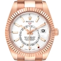 Rolex Sky-Dweller Rose Gold White Dial Mens Watch 326935 Box Card
