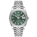Rolex Datejust 41 Steel White Gold Mint Green Dial Mens Watch 126334 Box Card