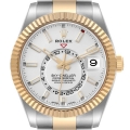 Rolex Sky Dweller Yellow Gold Steel White Dial Mens Watch 326933 Unworn