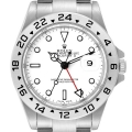 Rolex Explorer II 40mm White Polar Dial Red Hand Steel Mens Watch 16570