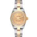 Rolex Oyster Perpetual Steel Yellow Gold Champagne Dial Ladies Watch 76193