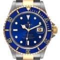 Rolex Submariner Blue Dial Steel Yellow Gold Mens Watch 16613