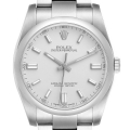 Rolex Oyster Perpetual 36 Silver Dial Steel Mens Watch 116000 Box Card