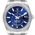 Rolex Sky-Dweller Steel White Gold Blue Dial Mens Watch 326934 Unworn