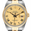 Rolex Datejust Steel Yellow Gold Buckley Dial Vintage Mens Watch 16013