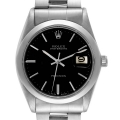 Rolex OysterDate Precision Black Dial Steel Vintage Mens Watch 6694