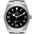 Rolex Explorer I Black Dial Stainless Steel Mens Watch 114270 Box Card