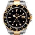 Rolex GMT Master II Yellow Gold Steel Oyster Bracelet Mens Watch 16713