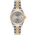 Rolex Datejust Steel Yellow Gold Slate Dial Ladies Watch 79173 Box Papers