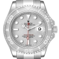 Rolex Yachtmaster Steel Platinum Dial Platinum Bezel Mens Watch 16622 Box Papers