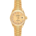 Rolex Datejust President Yellow Gold Diamond Dial Ladies Watch 69178