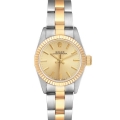 Rolex Oyster Perpetual Steel Yellow Gold Champagne Dial Ladies Watch 67193