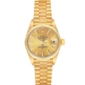 Rolex Datejust President Yellow Gold Bark Finish Ladies Watch 69278
