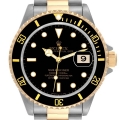 Rolex Submariner Steel Yellow Gold Black Dial Mens Watch 16613 Box Papers