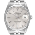Rolex Datejust Steel White Gold Silver Dial Vintage Mens Watch 1601