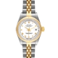 Rolex Datejust Steel Yellow Gold White Roman Dial Ladies Watch 69173 Box Papers