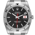 Rolex Datejust Turnograph Black Dial Steel Mens Watch 116264 Box Papers