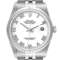 Rolex Datejust Steel White Gold White Dial Mens Watch 16234