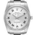 Rolex Air King Steel White Gold Silver Diamond Dial Mens Watch 114234 Rolex Air King Steel White Gold Silver Diamond Dial Mens Watch 114234