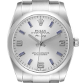 Rolex Air King Silver Dial Blue Hour Markers Steel Mens Watch 114200