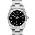 Rolex Oyster Perpetual Midsize Steel White Gold Ladies Watch 77014 Box Papers