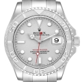 Rolex Yachtmaster Steel Platinum Dial Platinum Bezel Mens Watch 16622 Box Card