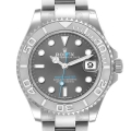 Rolex Yachtmaster Midsize 37 Steel Platinum Mens Watch 268622 Unworn