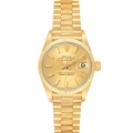 Rolex President Datejust 18K Yellow Gold Bark Finish Watch 69278 Papers
