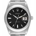 Rolex OysterDate Precision Black Dial Steel Vintage Mens Watch 6694