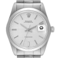 Rolex OysterDate Precision Silver Linen Dial Steel Vintage Mens Watch 6694
