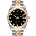 Rolex Datejust Midsize Steel Yellow Gold Diamond Ladies Watch 68273
