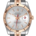 Rolex Turnograph Datejust Steel Rose Gold Silver Dial Mens Watch 116261