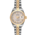 Rolex Datejust Steel Yellow Gold Ivory Pyramid Dial Ladies Watch 69173