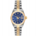 Rolex Datejust Steel Yellow Gold Blue Dial Ladies Watch 69173