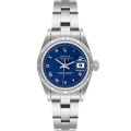 Rolex Date Blue Dial Steel Ladies Watch 69190