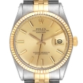 Rolex Datejust Steel Yellow Gold Champagne Dial Vintage Mens Watch 1601