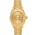 Rolex President Datejust Yellow Gold Champagne Dial Ladies Watch 69178