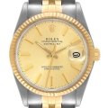 Rolex Datejust 36 Steel Yellow Gold Champagne Dial Vintage Mens Watch 16013