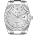 Rolex Datejust Diamond Dial Bezel Steel Mens Watch 116244