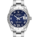 Rolex Datejust Midsize Blue Dial Steel Diamond Ladies Watch 178344 Rolex Datejust Midsize Blue Dial Steel Diamond Ladies Watch 178344
