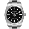 Rolex Oyster Perpetual 34mm Black Dial Steel Mens Watch 124200 Box Card