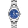 Rolex Date Blue Dial Oyster Bracelet Steel Ladies Watch 69160