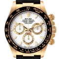 Rolex Daytona Yellow Gold Ceramic Bezel Rubber Strap Watch 116518