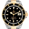 Rolex Submariner Steel Yellow Gold Black Dial Mens Watch 16613 Box Papers