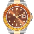 Rolex GMT Master II Root Beer Steel Yellow Gold Mens Watch 16713 Box Papers