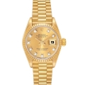 Rolex Datejust President Yellow Gold Diamond Dial Ladies Watch 69178