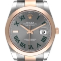 Rolex Datejust 41 Steel Rose Gold Wimbledon Dial Mens Watch 126301 Unworn