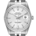 Rolex Datejust 36 Steel White Gold Silver Dial Mens Watch 16234