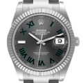 Rolex Datejust 41 Steel White Gold Wimbledon Dial Mens Watch 126334 Unworn
